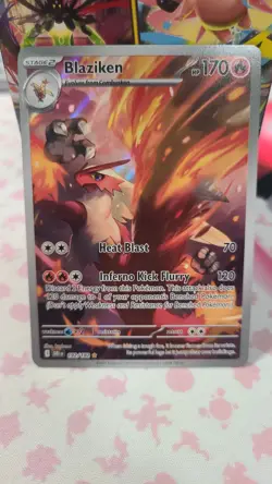 Pokemon Blaziken Sv10: Destined Rivals 192/182 Illustration Rare Holo Full Art - Image 1
