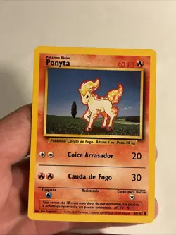 vintage Ponyta 60/102 WOTC Base Set Pokemon Card Portuguese edition rare - Image 1