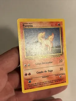 vintage Ponyta 60/102 WOTC Base Set Pokemon Card Portuguese edition rare - Image 2