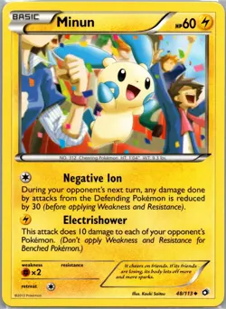 Minun 48/113 Uncommon Legendary Treasures Pokemon Lightly Played - Image 1