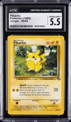 1999 POKEMON JUNGLE #60/64 PIKACHU CGC 5.5 - Image 1