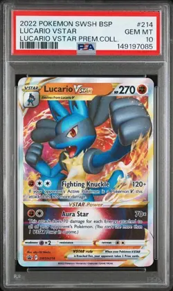 2022 Pokemon Lucario VSTAR Black Star Promo 214 Premium Collection PSA 10 - Image 1