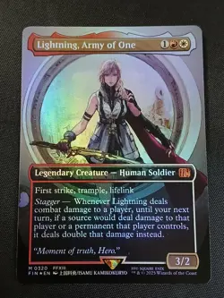 MTG Lightning, Army of One FIN 0320 M NM FOIL Borderless - Image 1