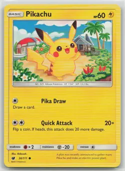 Pikachu 30/111 Common Crimson Invasion Pokemon Near Mint - Image 1
