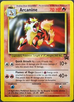Arcanine #6 WOTC Black Star Promo Pokemon TCG 1999 LP - Image 1