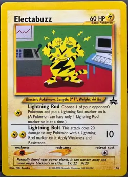 Electabuzz #46 WOTC Black Star Promo Pokemon TCG 1999 LP - Image 1