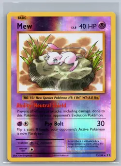 Mew 53/108 Holo Rare Evolutions Pokemon Reverse Holo Near Mint - Image 1