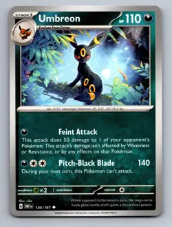 Umbreon 130/197 Uncommon Obsidian Flames Pokemon - Image 1