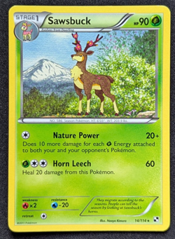 Pokemon - Sawsbuck 14/114 - Black & White Base Set - Non Holo Rare - Near Mint - Image 1