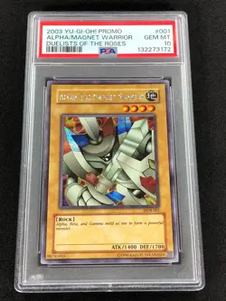 Yugioh 2003 Alpha The Magnet Warrior DOR-001 PSA 10 Secret Rare - Image 1