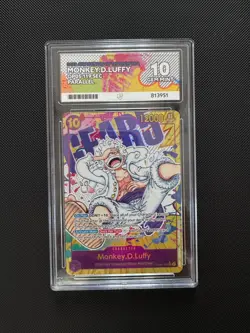 Monkey D. Luffy One Piece English Alt Art OP05-119 SEC Gear 5 ACE GEM MINT 10 - Image 1