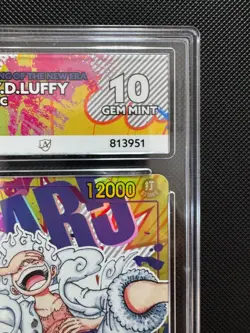 Monkey D. Luffy One Piece English Alt Art OP05-119 SEC Gear 5 ACE GEM MINT 10 - Image 2