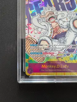 Monkey D. Luffy One Piece English Alt Art OP05-119 SEC Gear 5 ACE GEM MINT 10 - Image 4