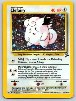 Clefairy Holo Rare Base Set 2 006/130 LP Pokemon Card TCG - Image 1
