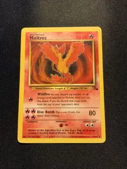 Moltres 27/62 Fossil Non Holo Vintage Pokemon Card Lightly Played WOTC 1999 - Image 1