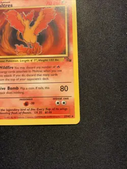 Moltres 27/62 Fossil Non Holo Vintage Pokemon Card Lightly Played WOTC 1999 - Image 4