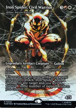 Iron Civil Warrior 0039 Borderless FOIL Spider Man MTG Magic The Gathering Card - Image 1