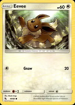 EEVEE 49/68 Pokemon Card Hidden Fates Near Mint - Image 1