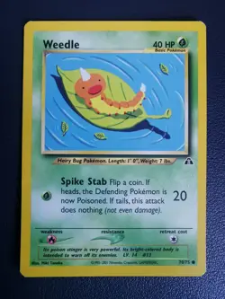 Pokemon Card Weedle 70/75 Neo Discovery Common - Image 1