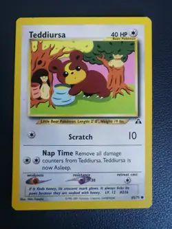 Pokemon Card Teddiursa 65/75 Neo Discovery Common - Image 1