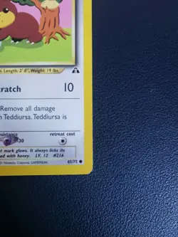 Pokemon Card Teddiursa 65/75 Neo Discovery Common - Image 5