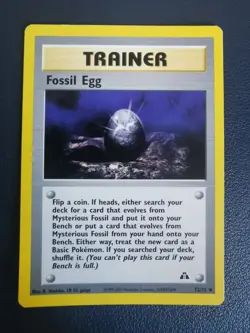 Pokemon Card Trainer Fossil Egg 72/75 Neo Discovery Uncommon - Image 1