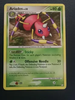 Pokemon Card Ariados 20/123 D&P Mysterious Treasures Non-Holo Rare - Image 1