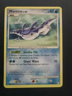 Pokemon Card Mantine 29/123 D&P Mysterious Treasures Non-Holo Rare - Image 1