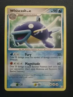 Pokemon Card Whiscash 40/123 D&P Mysterious Treasures Non-Holo Rare - Image 1