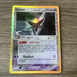 Pokemon TCG Espeon Delta Species 4/113 Holo Rare 70 HP English 2005 - Image 1