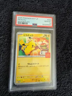 Pikachu 020/M-P Promo Mcdonald's Pokemon Japanese Burgerchu PSA 10 card - Image 1