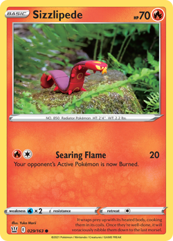 Sizzlipede (Yuka Morii) 029/163 C Battle Styles Pokemon NM/M - Image 1