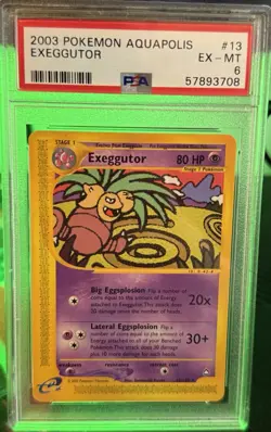 2003 Pokemon Aquapolis Exeggutor Non Holo Rare 13/147 EX - MT PSA 6 - Image 1