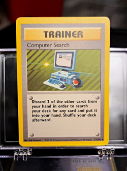 Pokemon Base Set Computer Search Rare Trainer NM - Image 1
