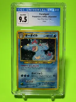 CGC 9.5 Feraligatr Japanese Neo Genesis Premium File Holo Gem Mint Pokemon - Image 1