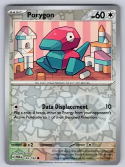 Porygon 142/182 Reverse Holo Common Paradox Rift Pokemon Near Mint - Image 1