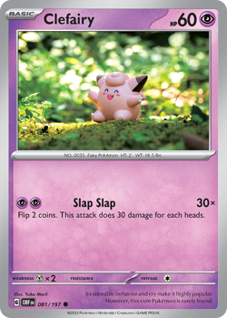 CLEFAIRY 081/197 COMMON OBSIDIAN FLAMES POKEMON NEAR MINT - Image 1