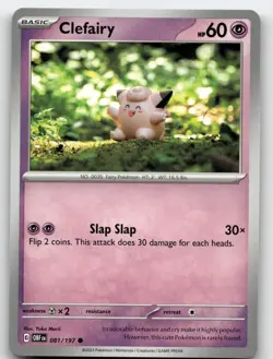 CLEFAIRY 081/197 COMMON OBSIDIAN FLAMES POKEMON NEAR MINT - Image 2
