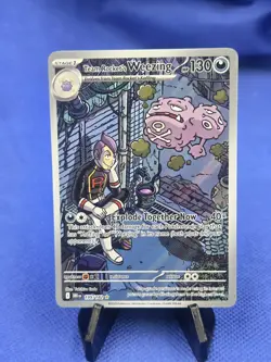 Pokemon Destined Rivals Team Rocket's Weezing 199/182 Illustration Rare NM - Image 1