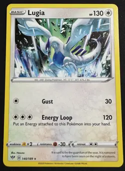 Lugia 140/189 Non Holo Rare SWSH03: Darkness Ablaze Pokemon TCG - Image 1
