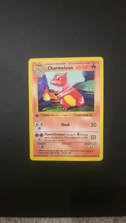 Charmeleon 24/102 Uncommon Base Set Shadowless Pokemon 1st Edition LP - Image 1