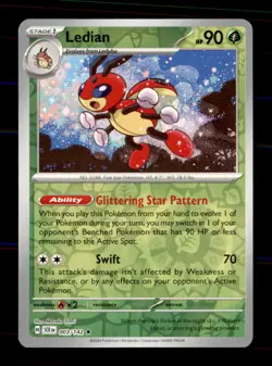 Ledian 3/142 Rare Stellar Crown Pokemon Reverse Holo Near Mint - Image 1