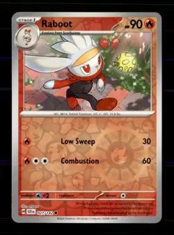 Raboot 27/142 Common Stellar Crown Pokemon Reverse Holo Near Mint - Image 1