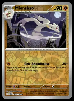 Mienshao 84/142 Uncommon Stellar Crown Pokemon Reverse Holo Near Mint - Image 1