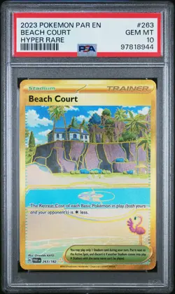 2023 POKEMON PAR EN-PARADOX RIFT HYPER RARE #263 BEACH COURT PSA 10 - Image 1