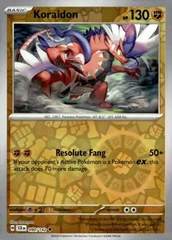 Koraidon 90/142 Uncommon Stellar Crown Pokemon Reverse Holo Near Mint - Image 1