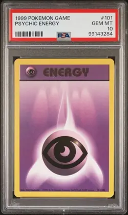 1999 POKEMON GAME #101 PSYCHIC ENERGY PSA 10 GEM MINT BASE SET UNLIMITED - Image 1