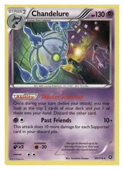 Chandelure 50/114 Holo Rare Steam Siege Pokemon Lightly Played - Image 1