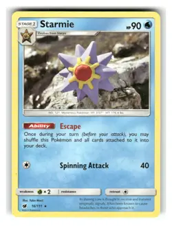 Starmie 16/111 Rare Crimson Invasion Pokemon Lightly Played - Image 1