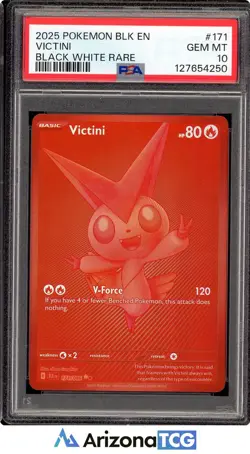 Pokemon 2025 Victini 171/086 Black White Rare Black Bolt GEM MINT PSA 10 - Image 1